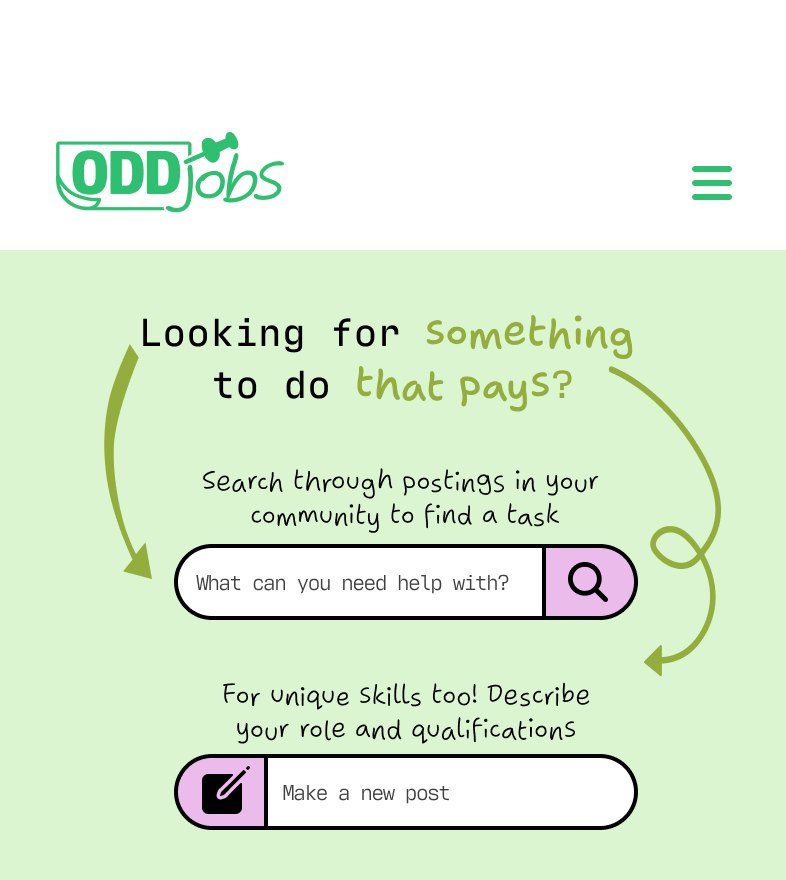 The Earn page on mobile, with a search bar and a button to make a new post.